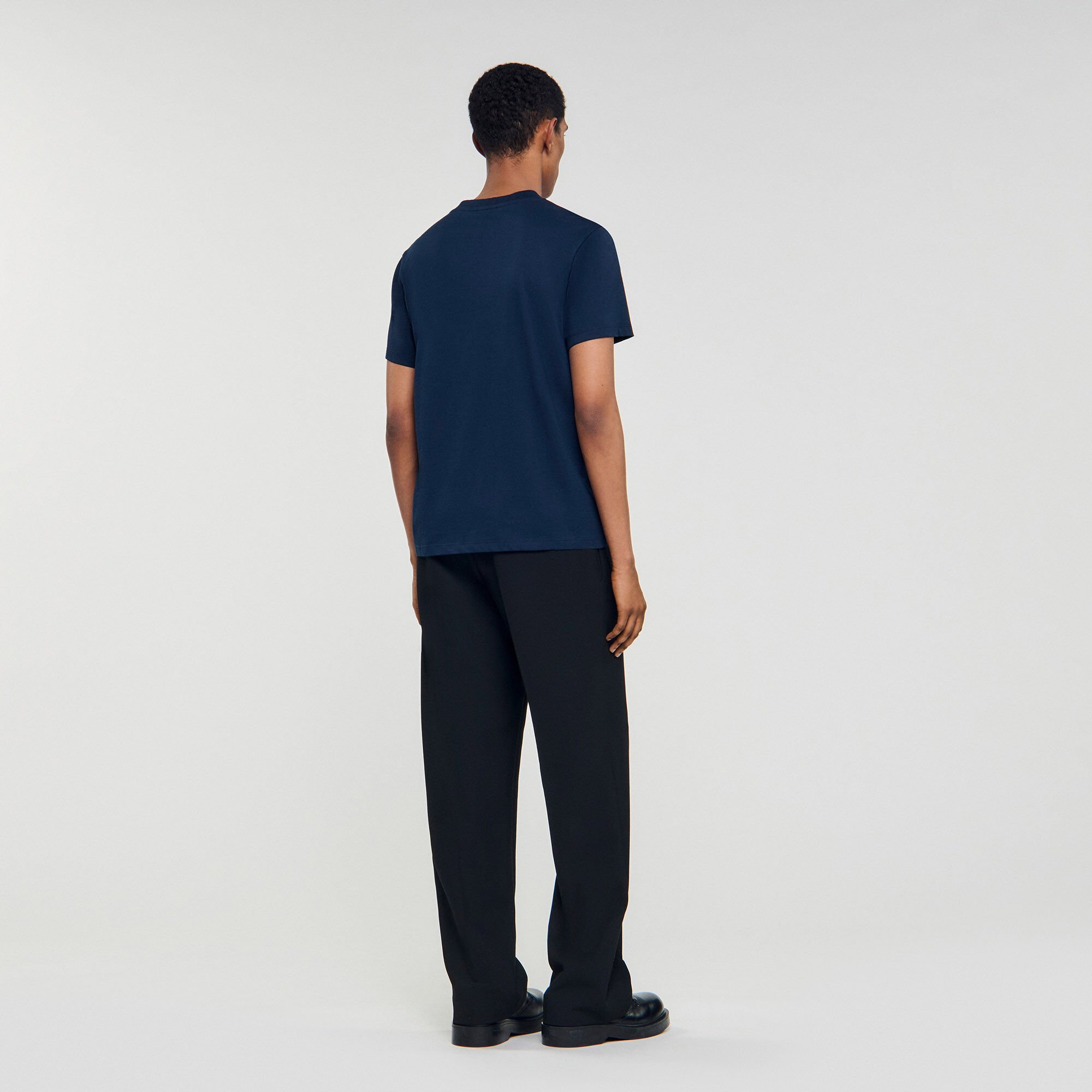 T-Shirt mit Leder-Logo