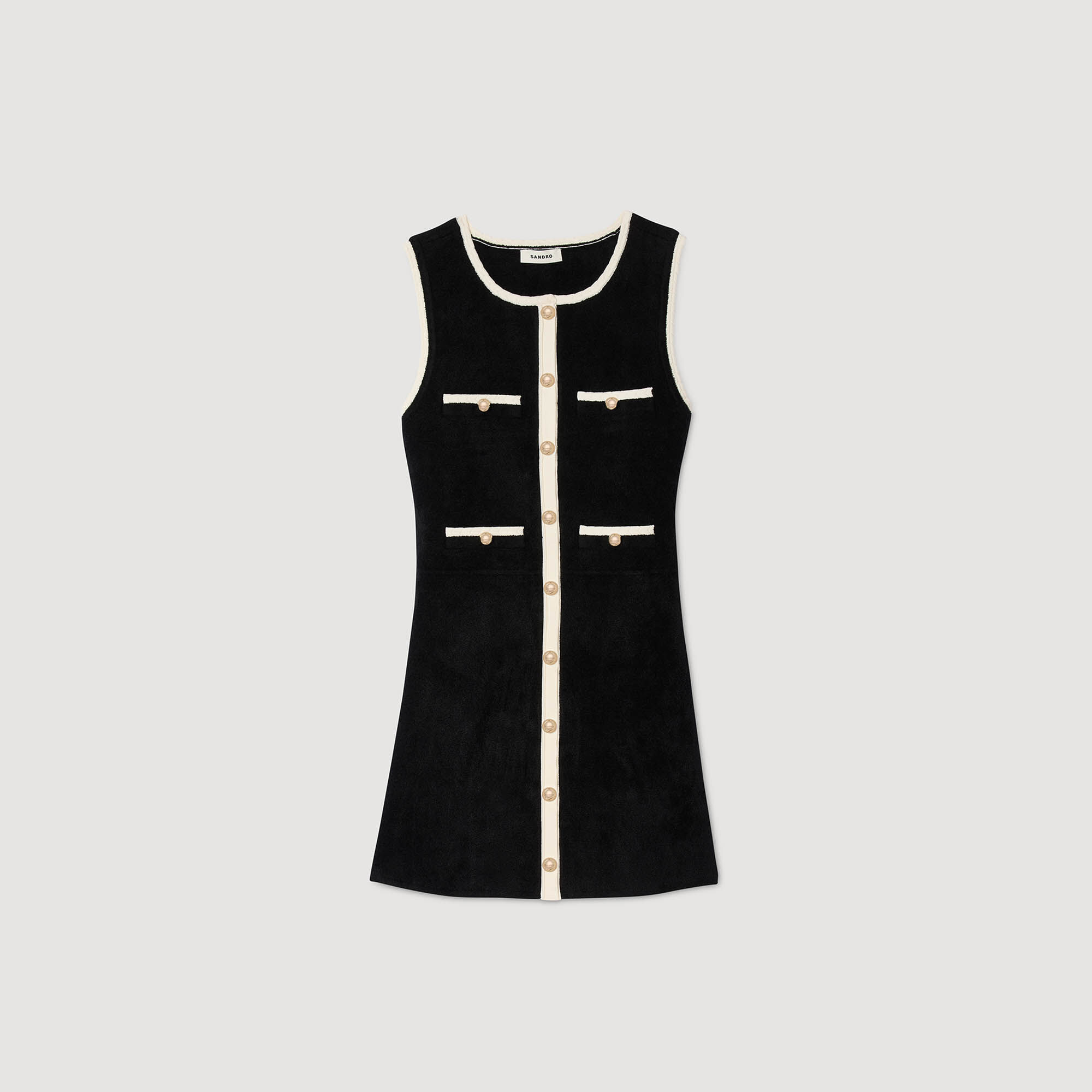 Kurzes Strickkleid aus Velours
