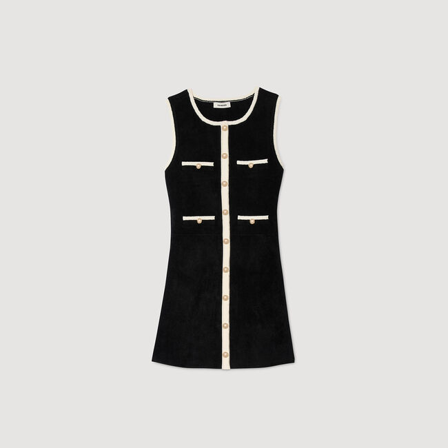 Kurzes Strickkleid aus Velours