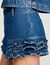Shorts aus Denim mit Volants