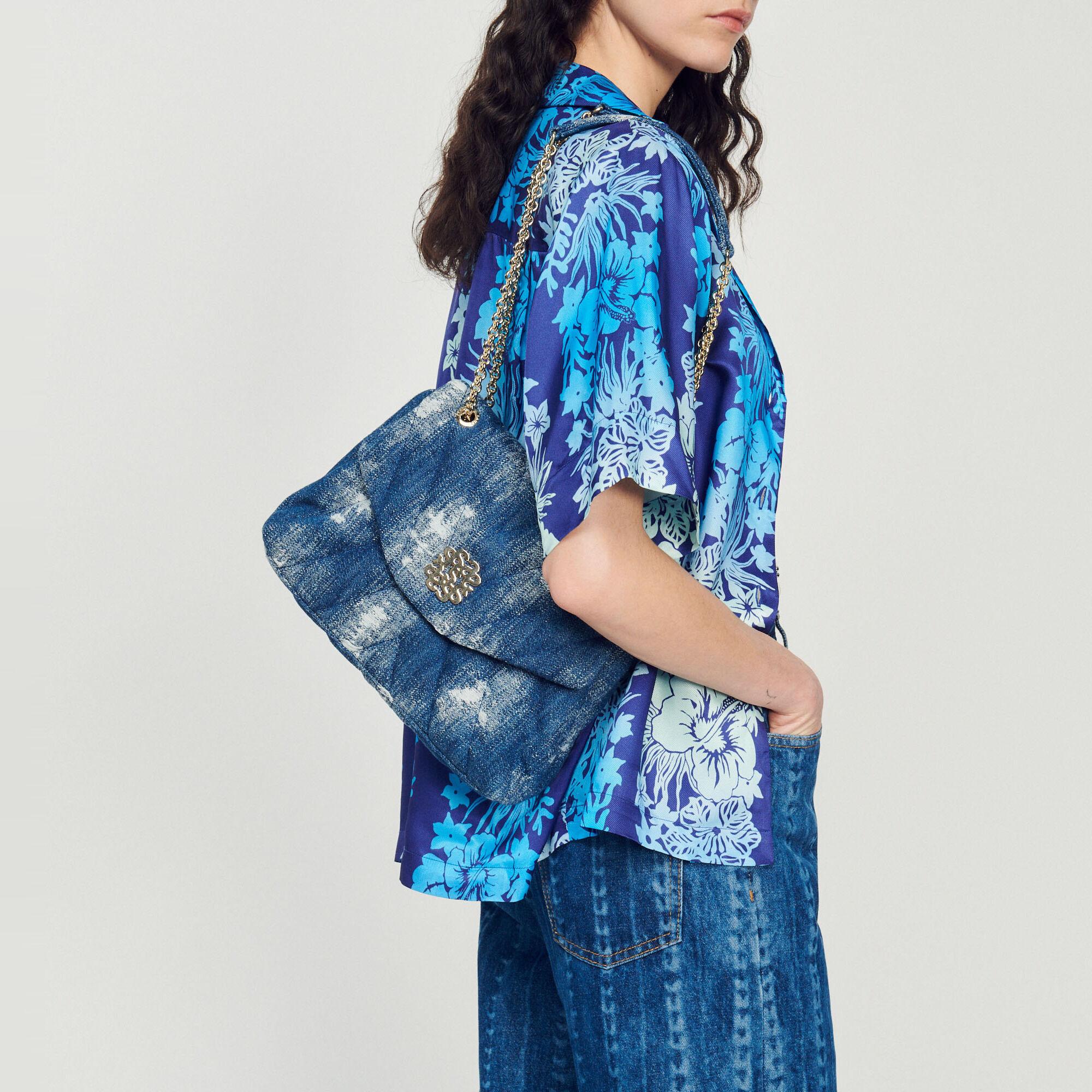 Hemdbluse mit Hawaii-Print