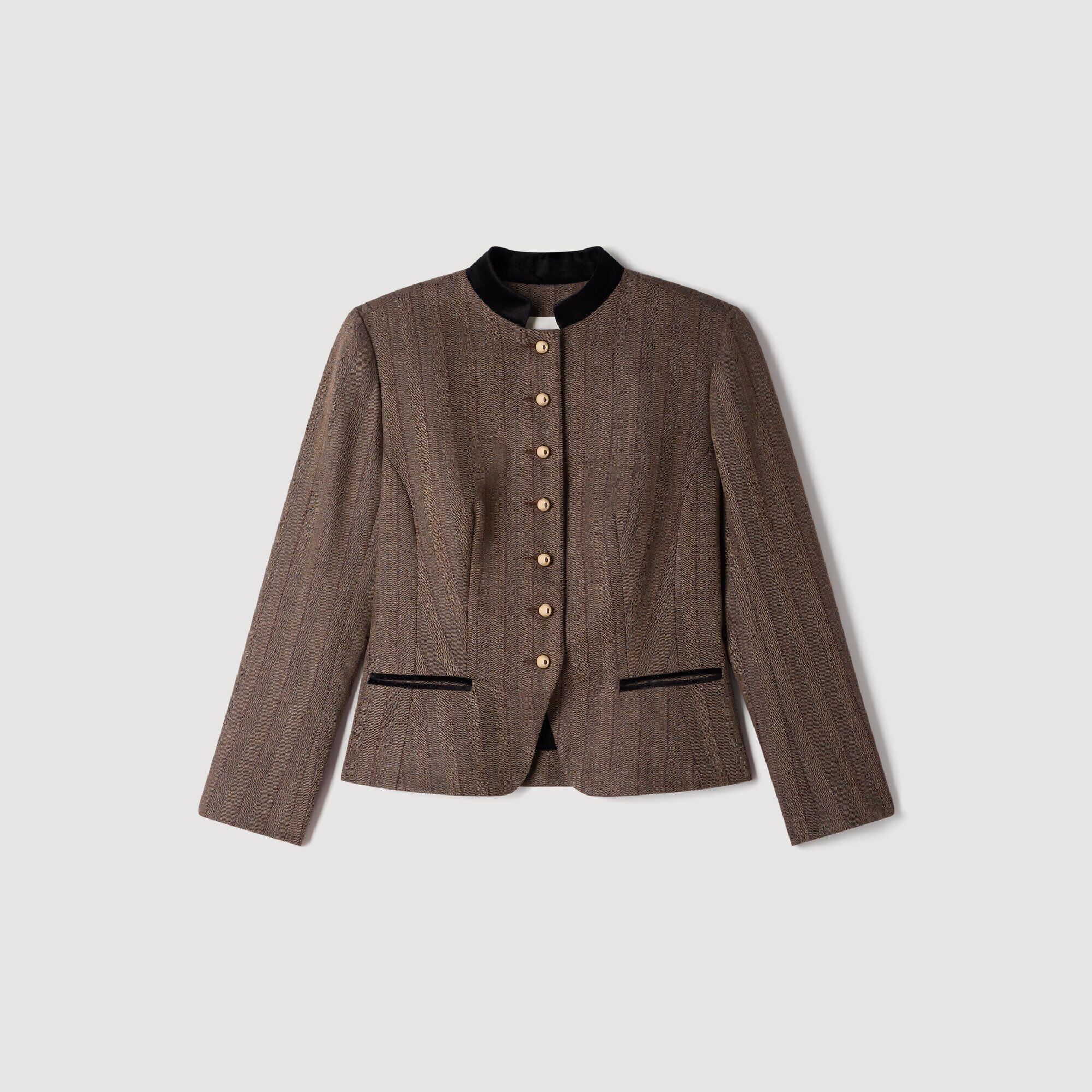 Gestreifter Blazer aus Wolle - Damen | Sandro