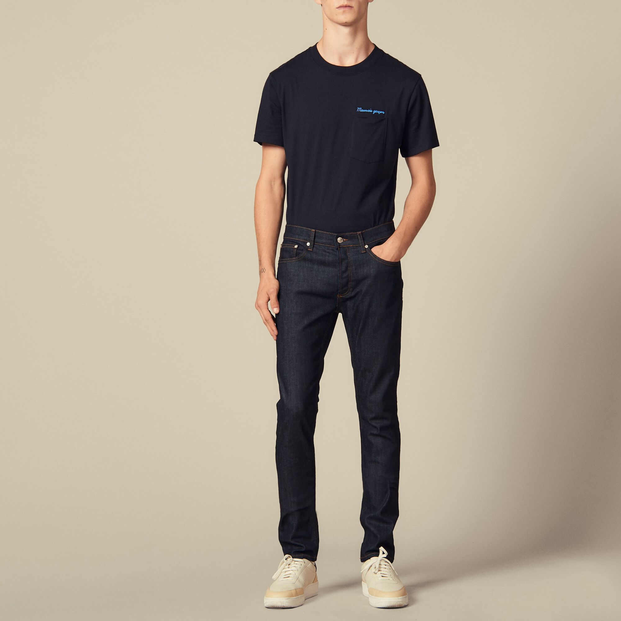 Raw-Denim-Jeans mit Skinny-Fit
