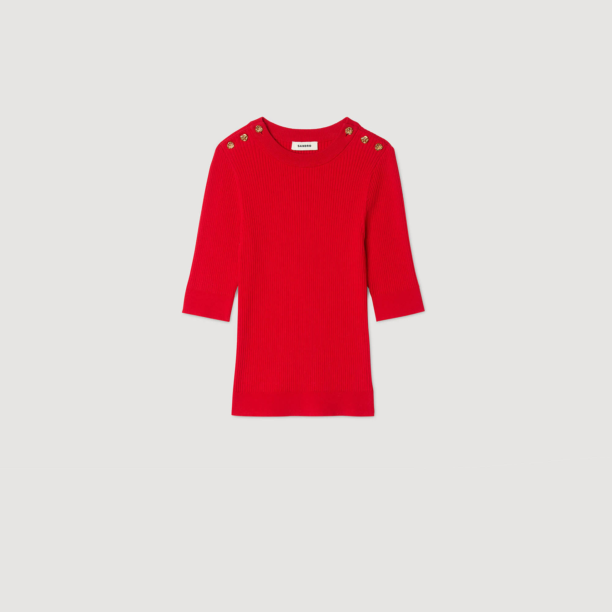 Kurzarmpullover aus Rippstrick