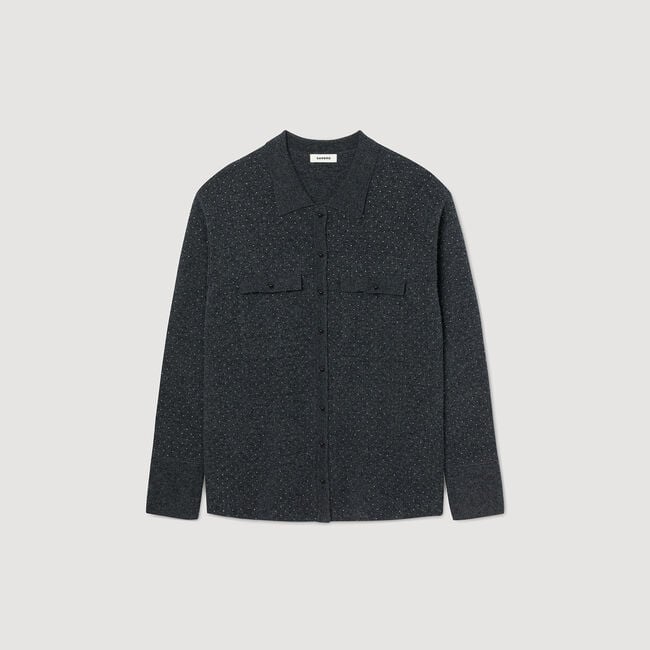 Langer Cardigan mit Strass