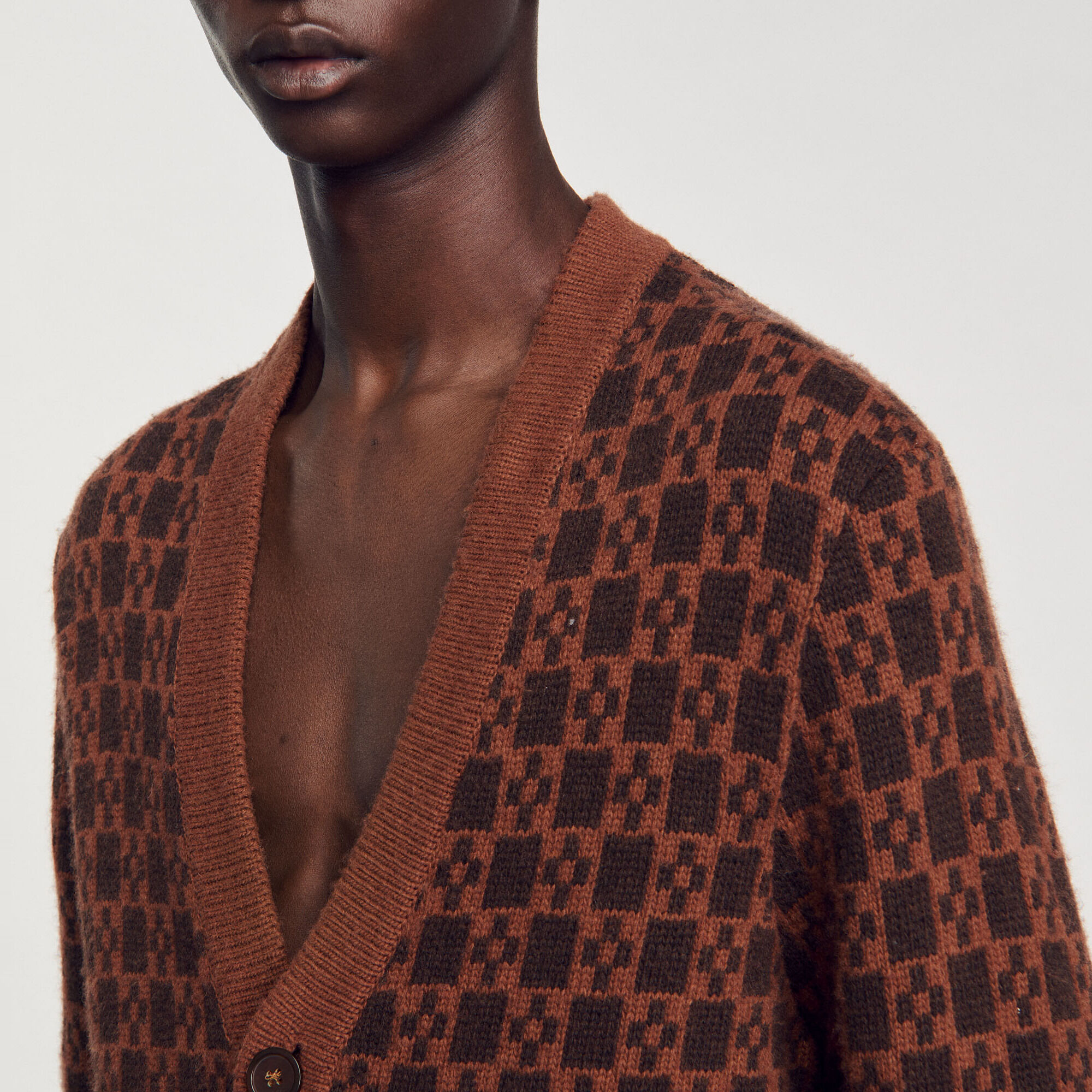 Cardigan mit Square-Cross-Jacquard