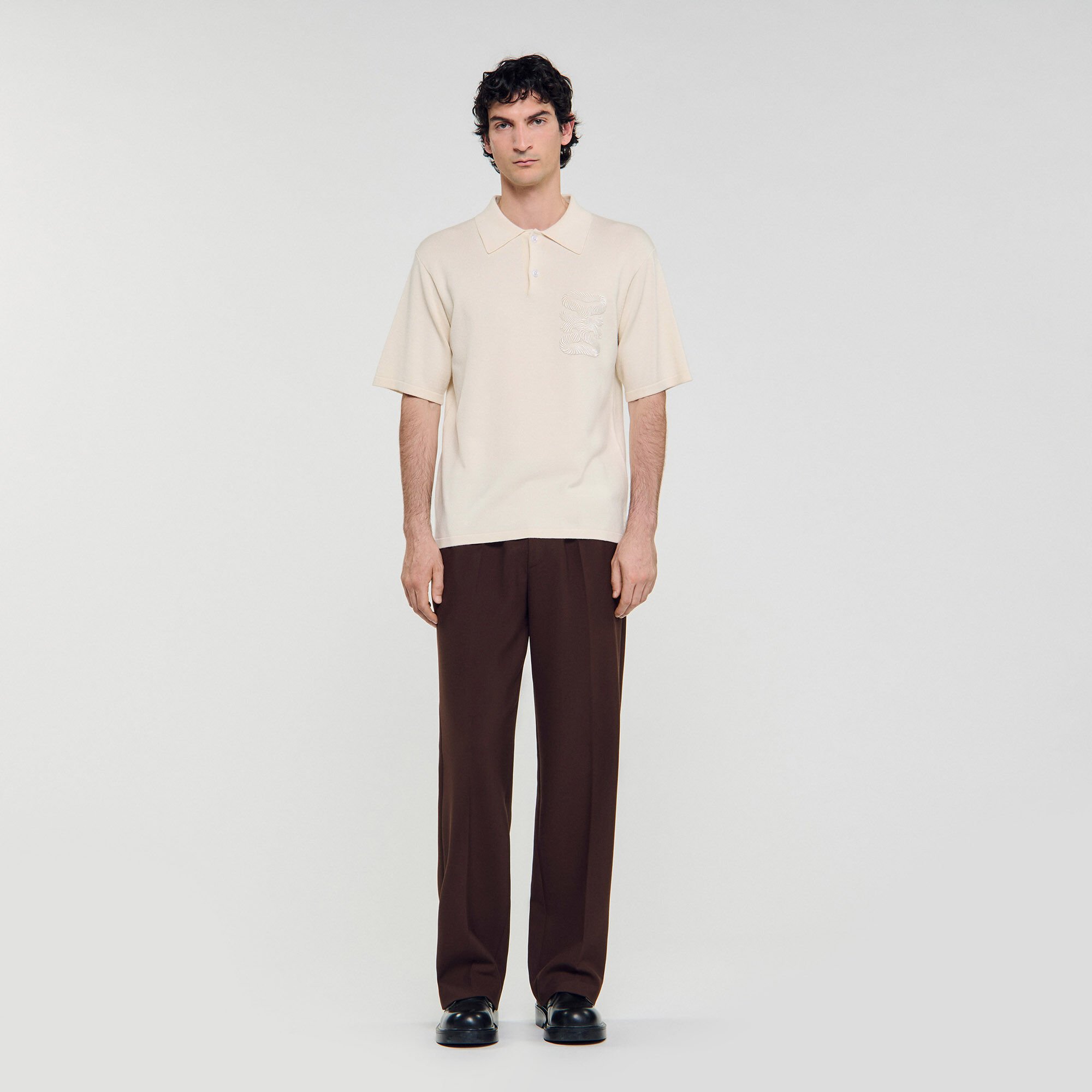 Poloshirt mit Kordelstickerei