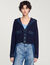 Cardigan mit Denim-Details