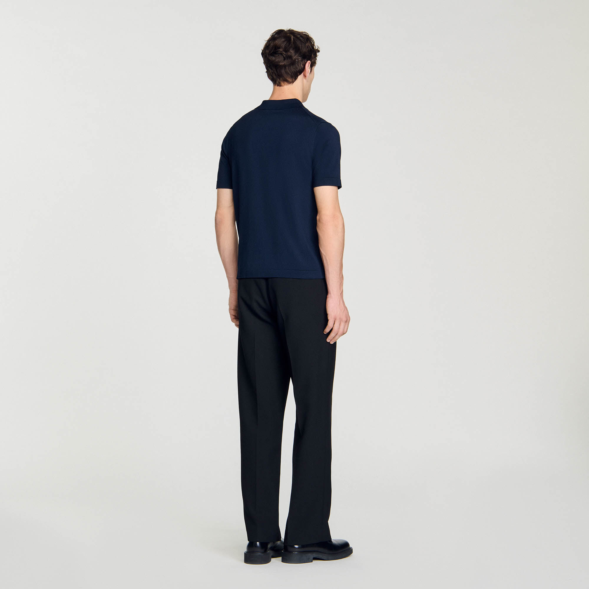 Poloshirt aus Strick mit Reißverschluss