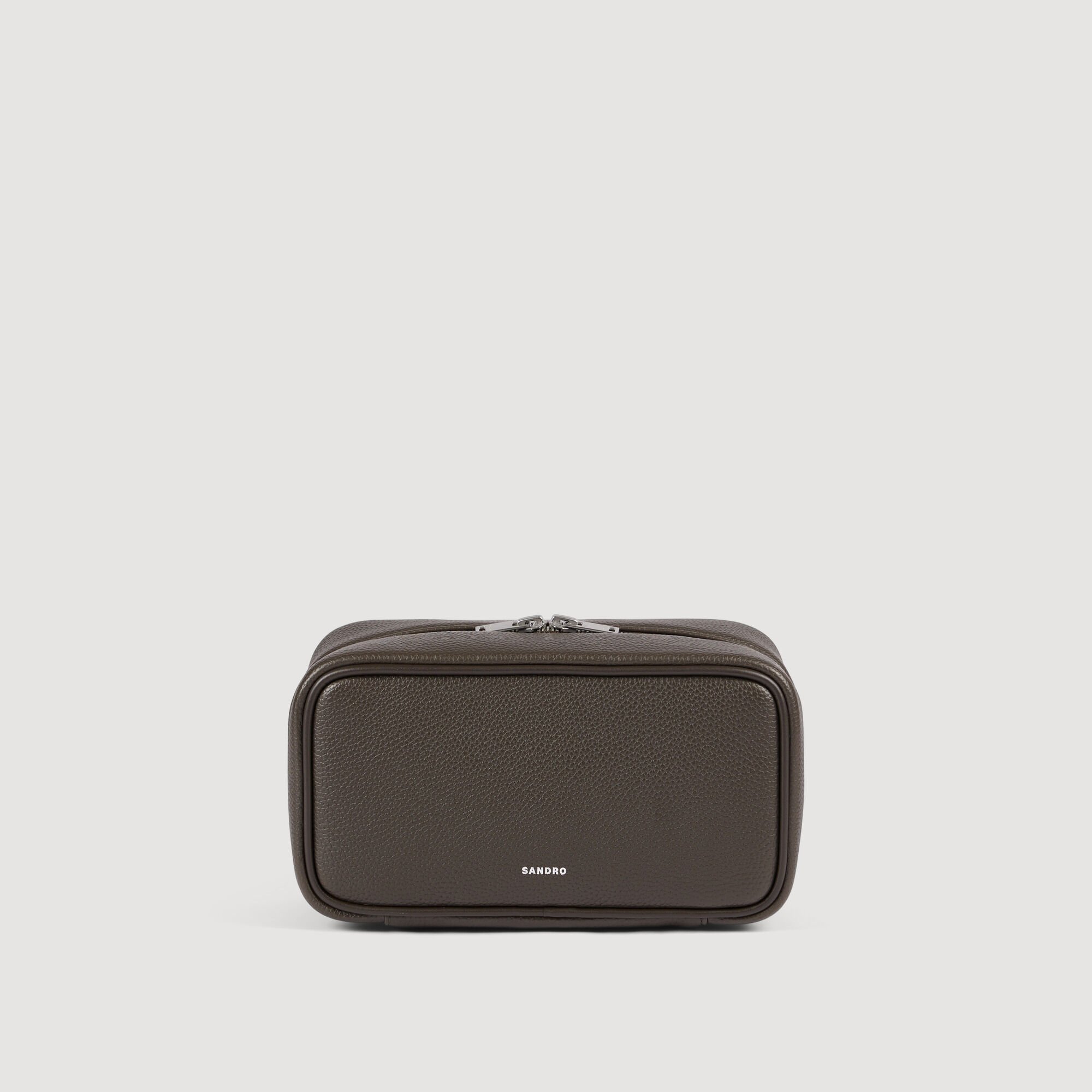 Kosmetiktasche aus genarbtem Canvas