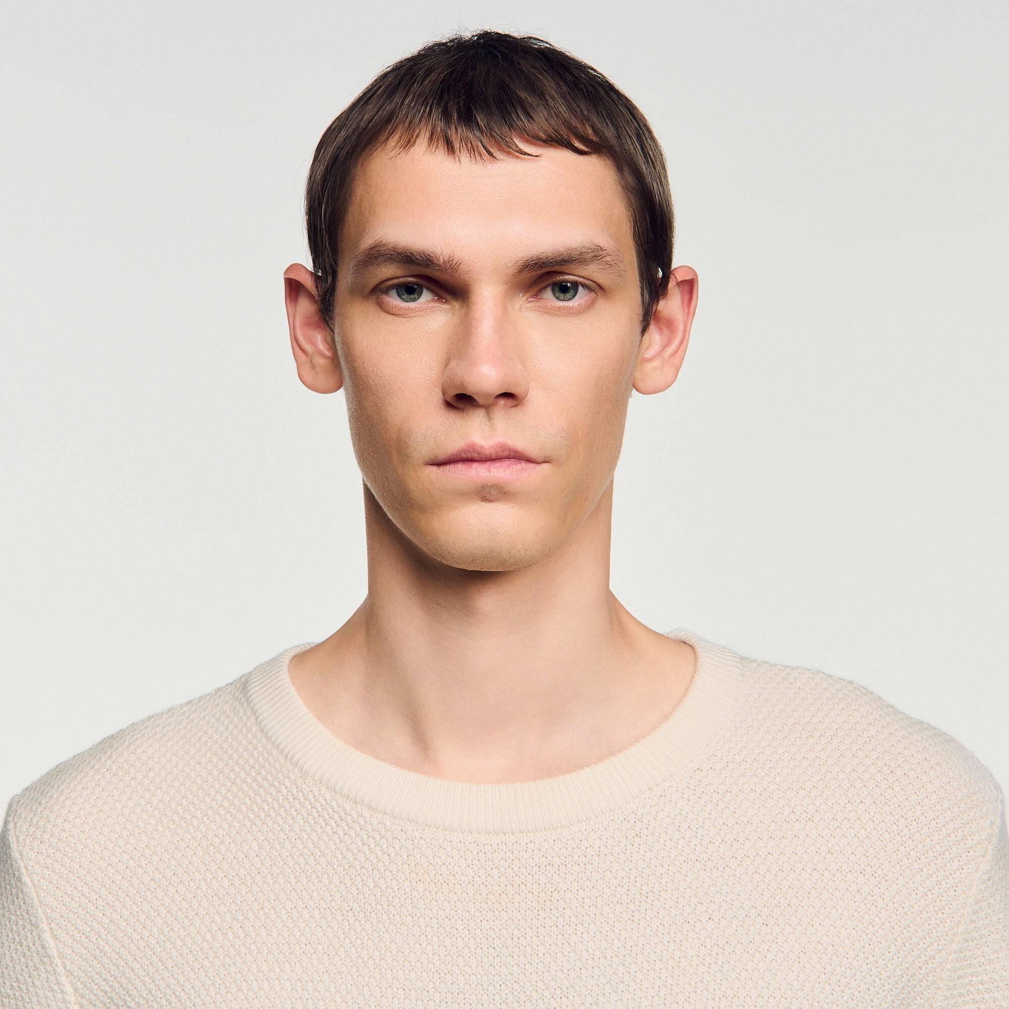 Rundhals-Pullover im Reiskornstrick - Herren | Sandro