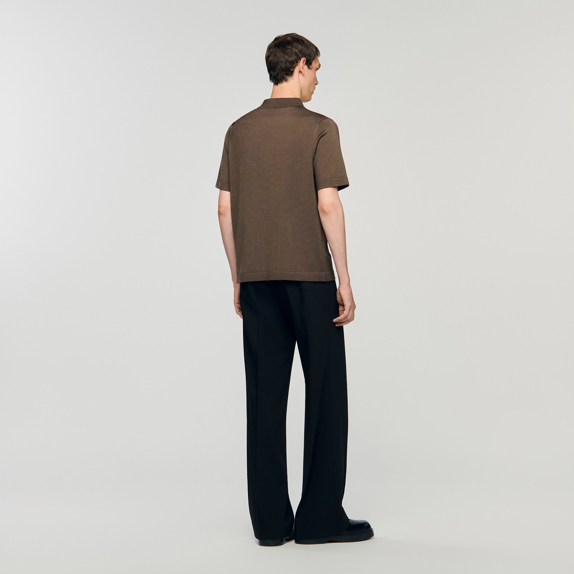 Poloshirt aus Strick mit Reißverschluss