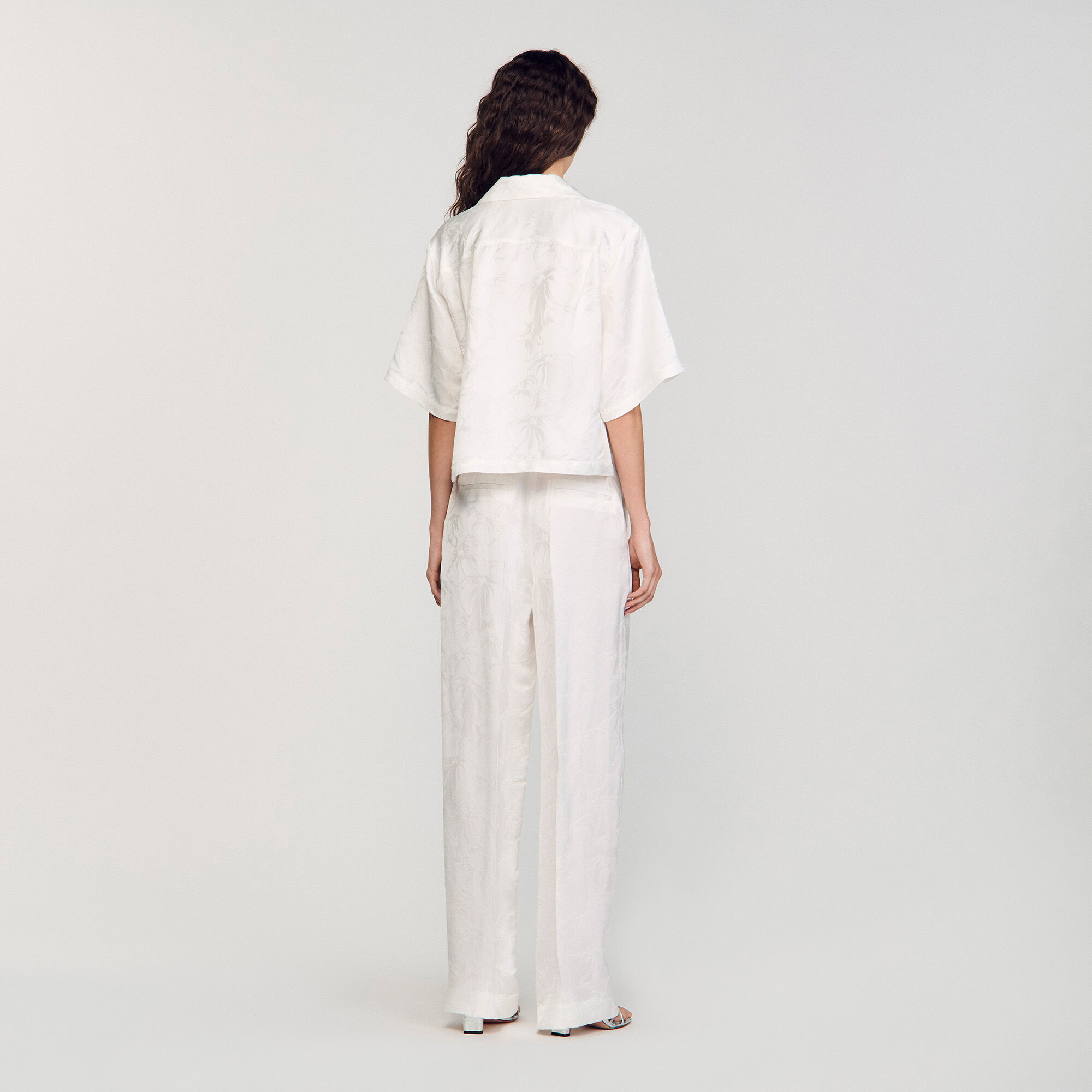 Kurzes Hemd mit Jacquard-Bloem
