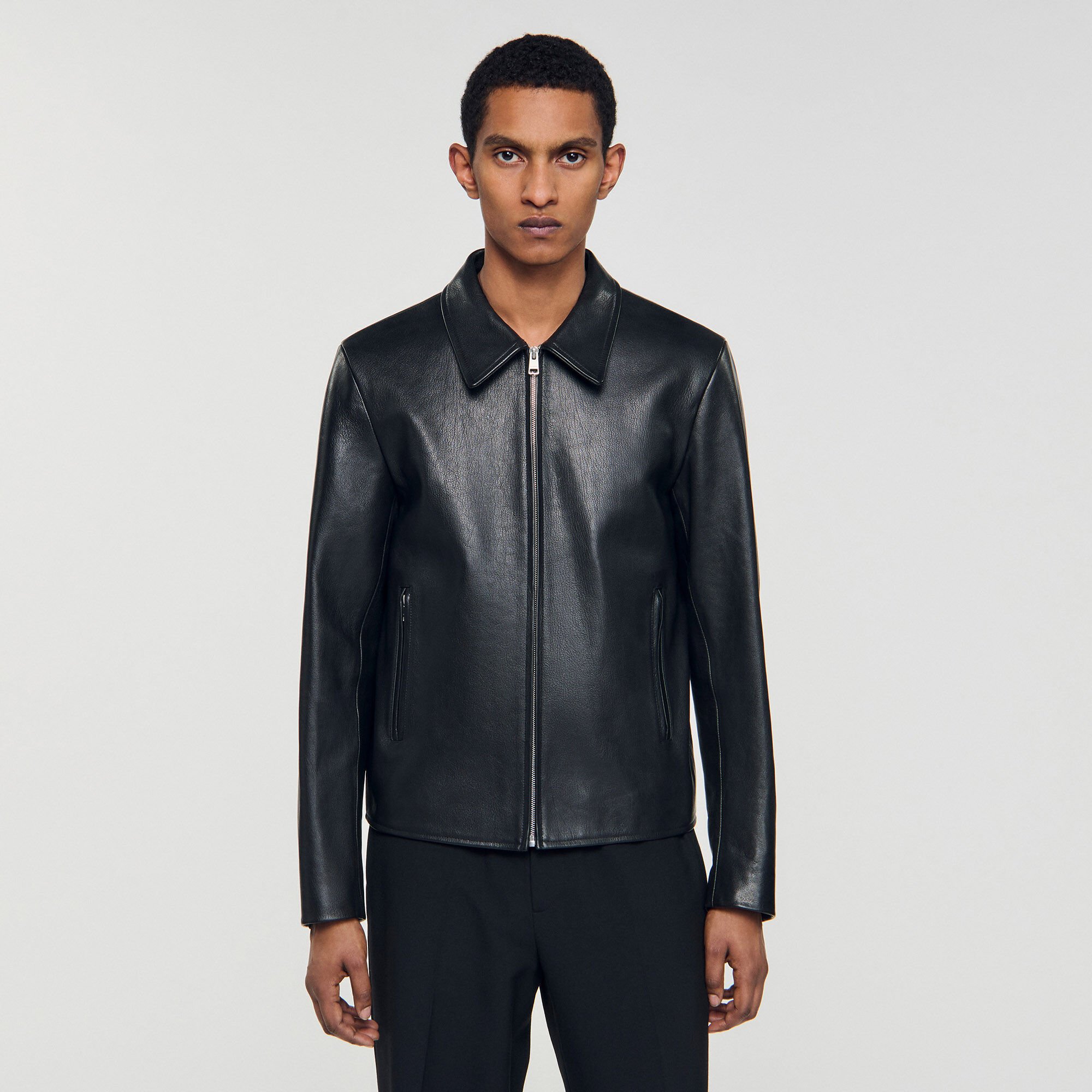 Lederjacke mit Reißverschluss