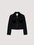 Kurze Jacke aus Tweed und Velours