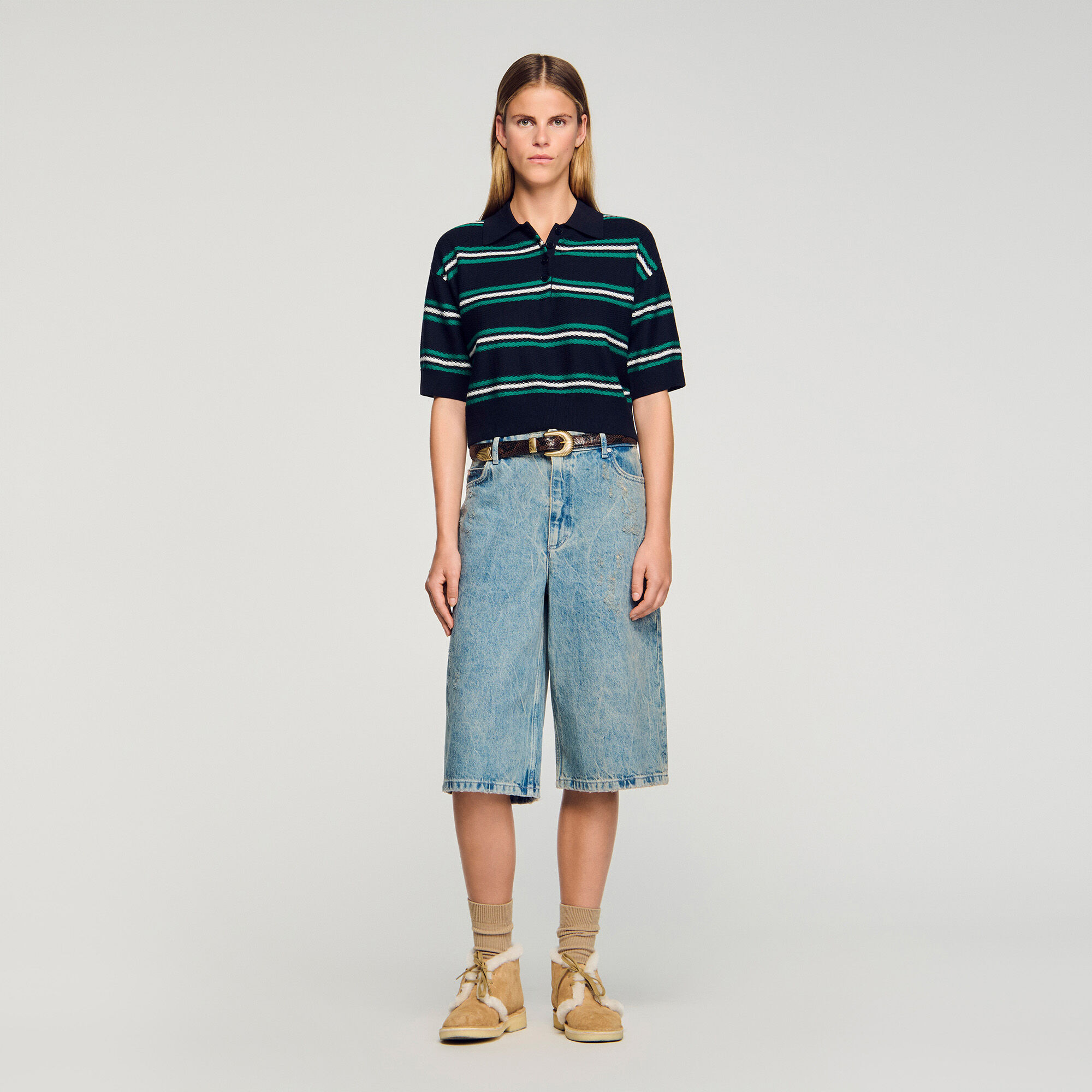 Pullover mit Polokragen