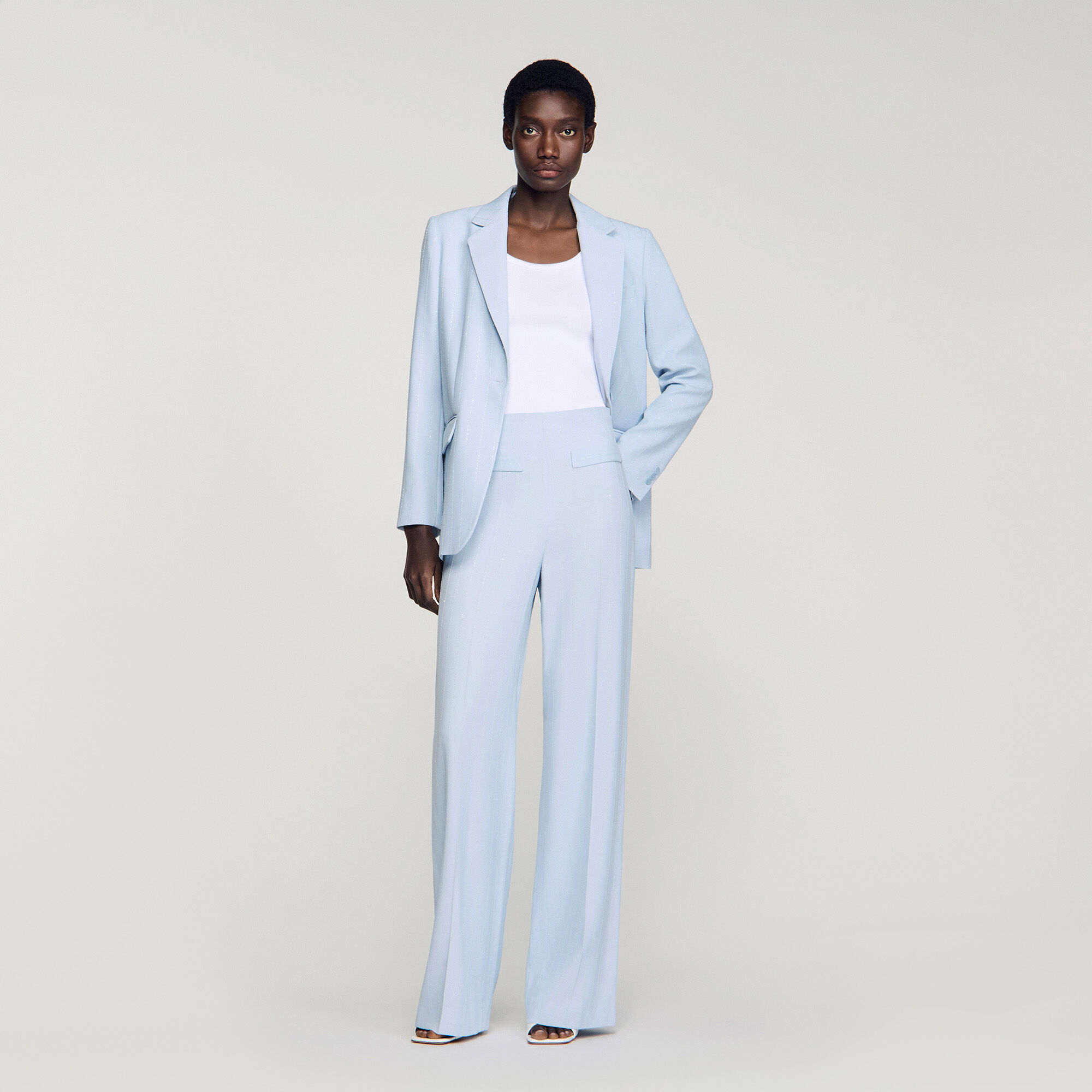 Gestreifte Hose mit Pailletten