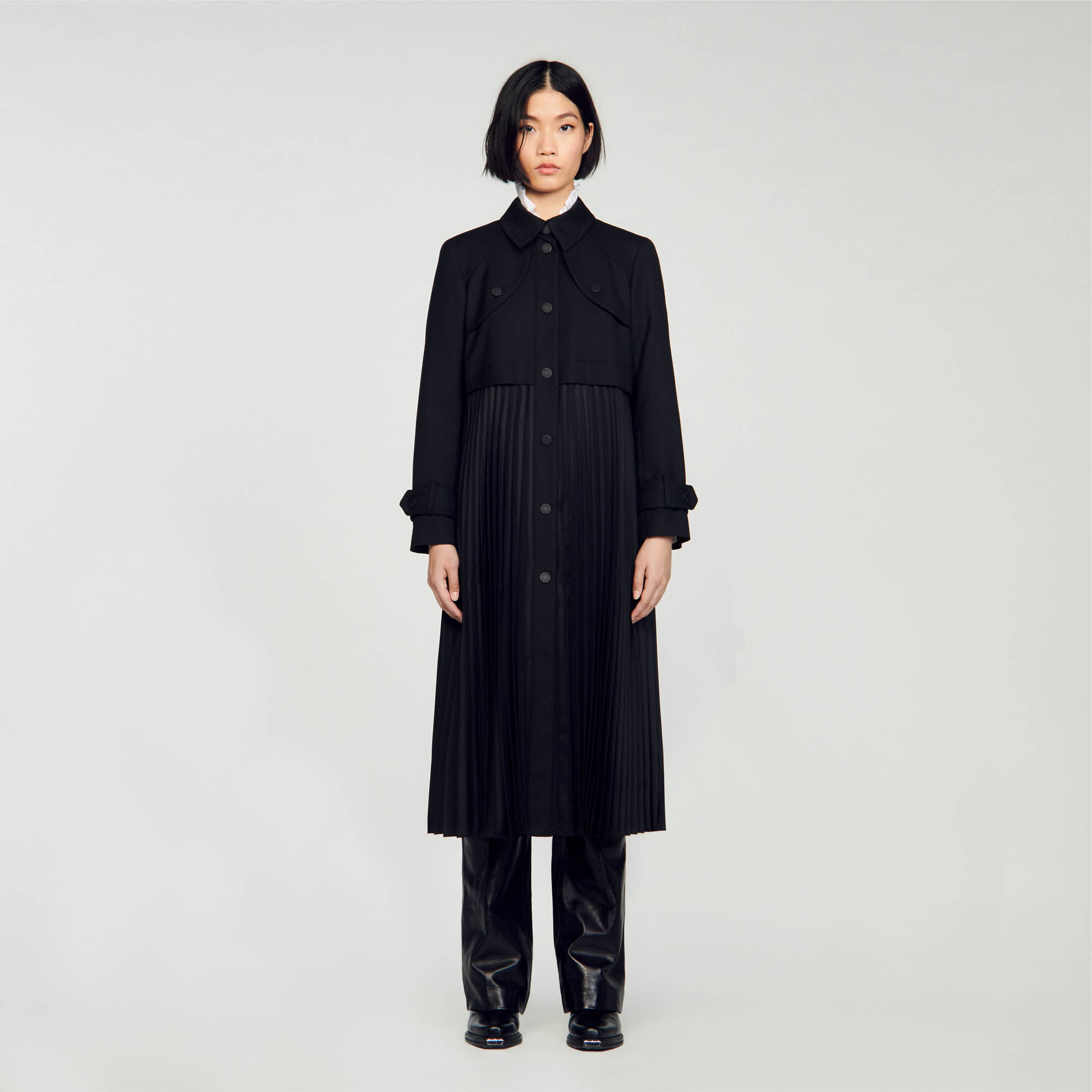 Plissierter Trenchcoat