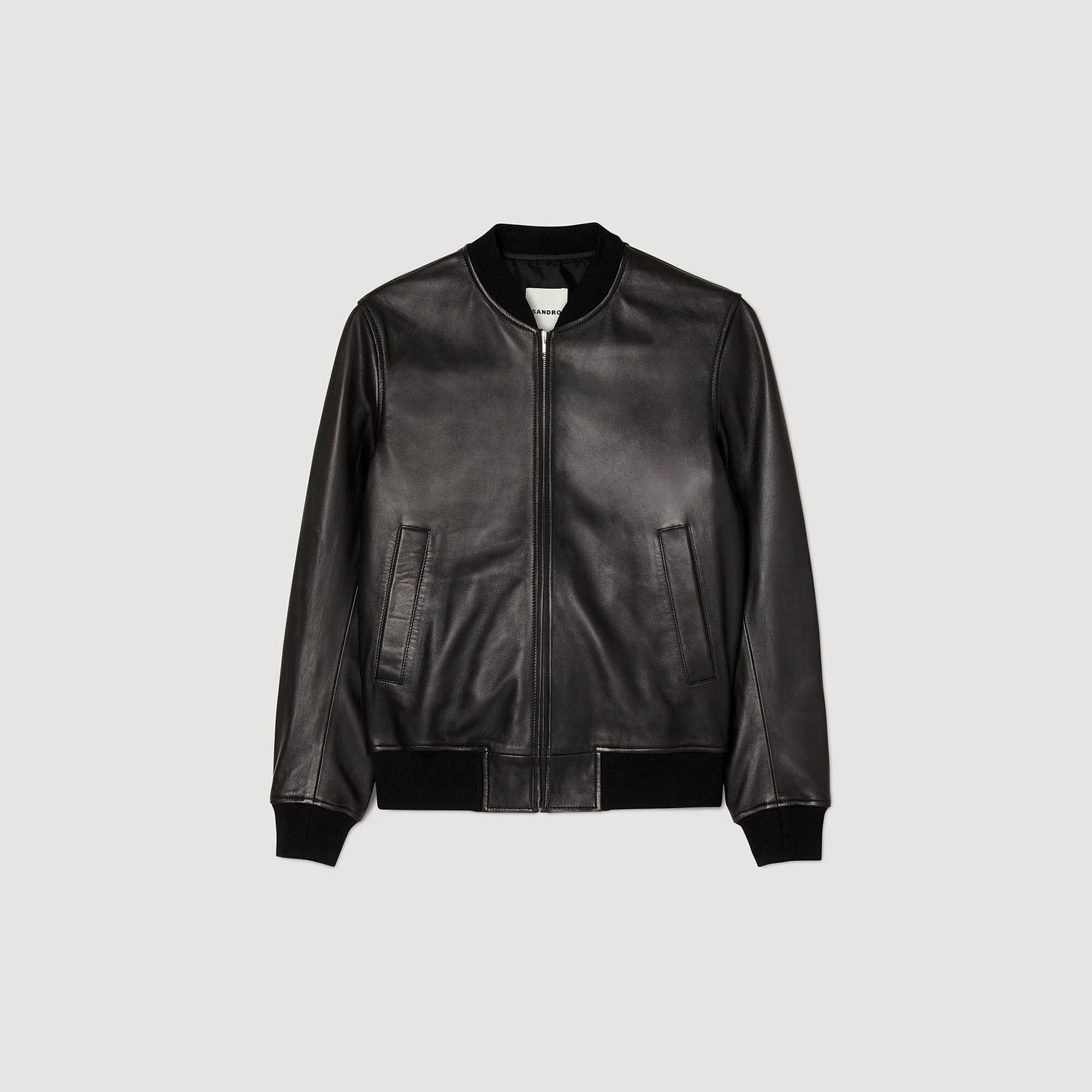 Sandro leather jacket mens outlet