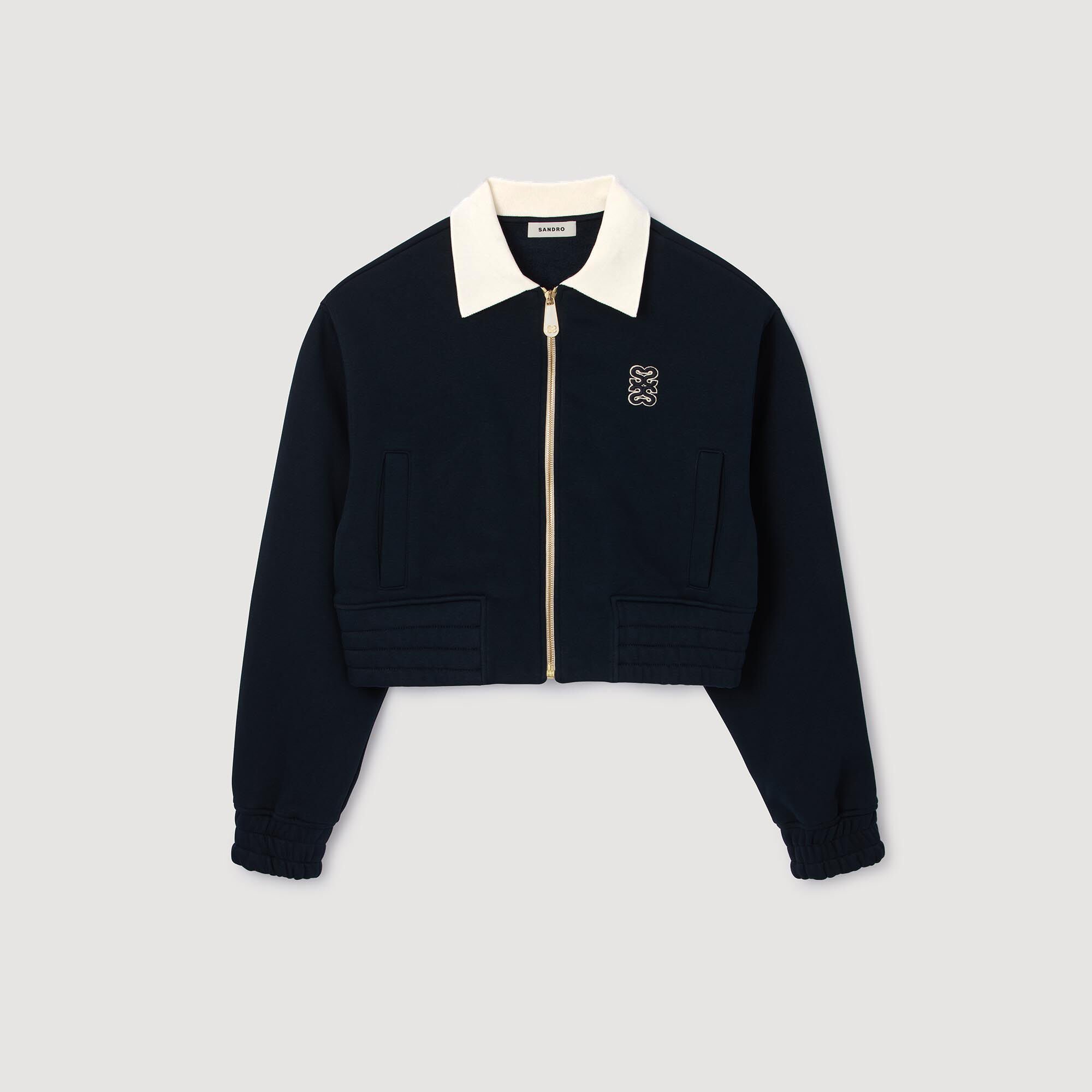 Zweifarbiges kurzes Sweatshirt