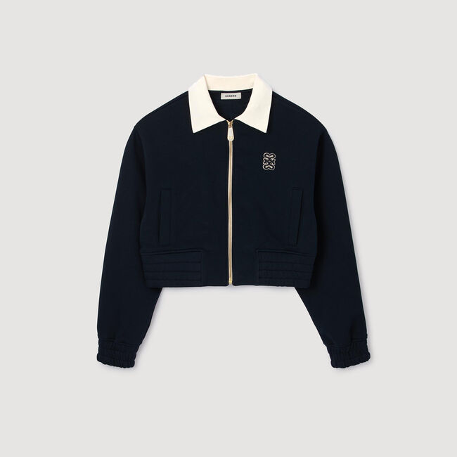 Zweifarbiges kurzes Sweatshirt