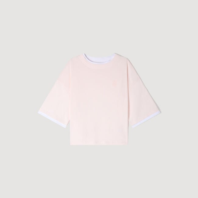 T-Shirt mit Kontrastbes&auml;tzen