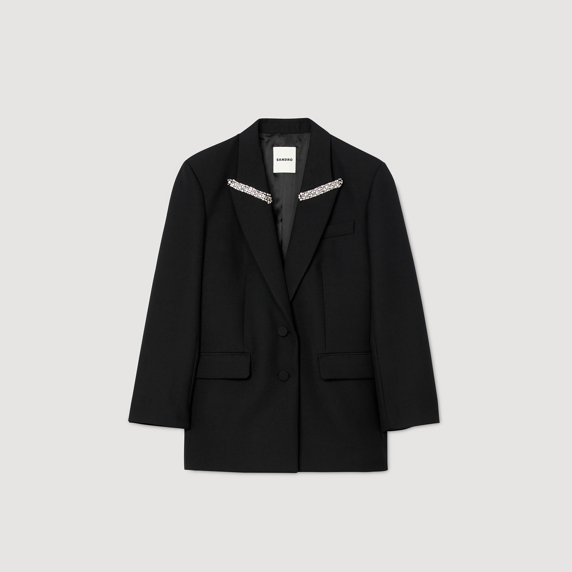 Jacke mit Strasskragen