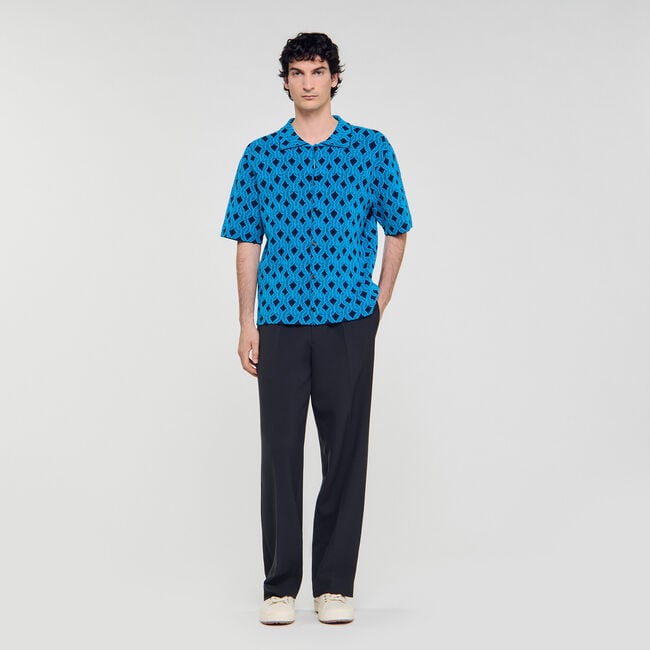 Cardiganhemd mit Seil-Jacquard