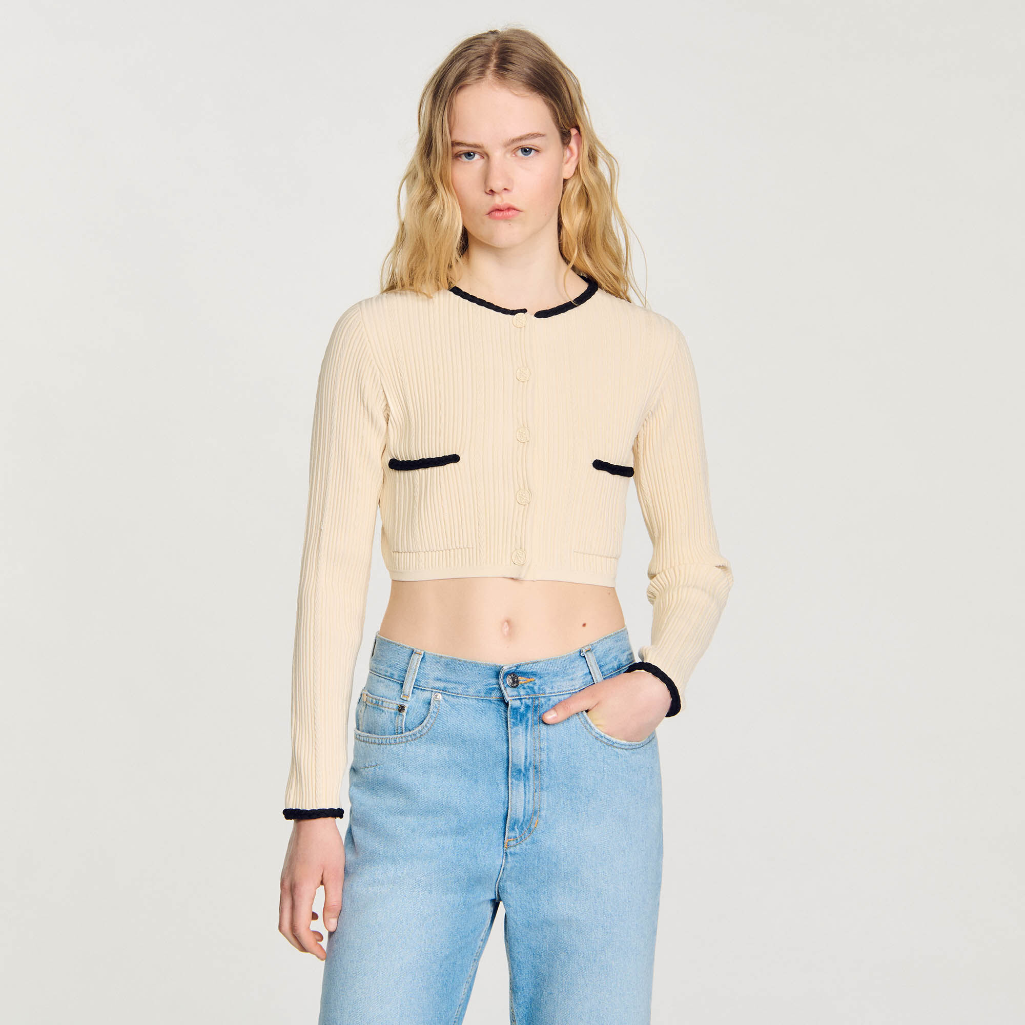 Cardigan aus Pointelle-Strick