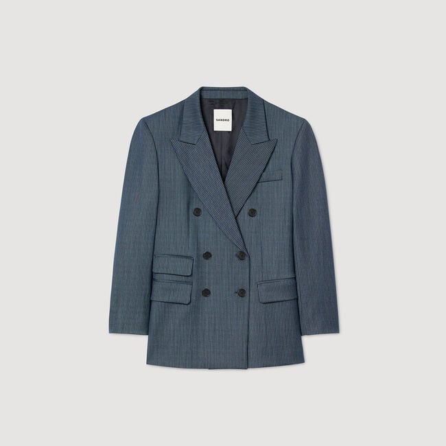 Gestreifter taillierter Blazer
