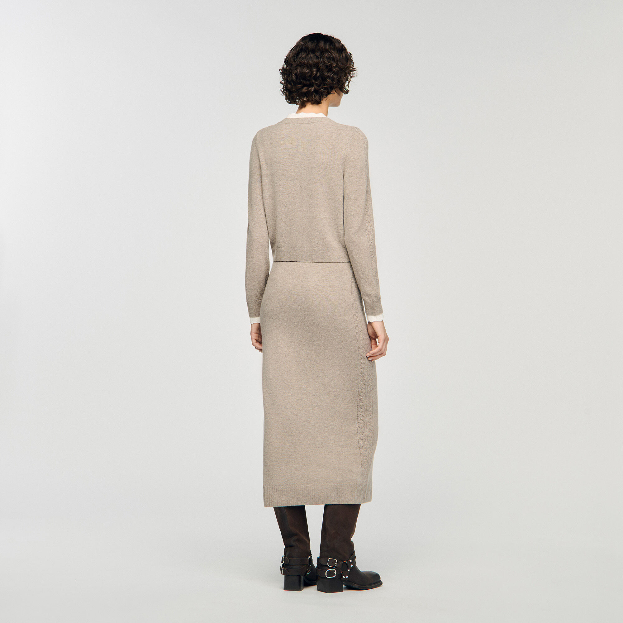 Cardigan mit Kontrastkragen