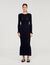 Langes Strickkleid mit Strassbesatz