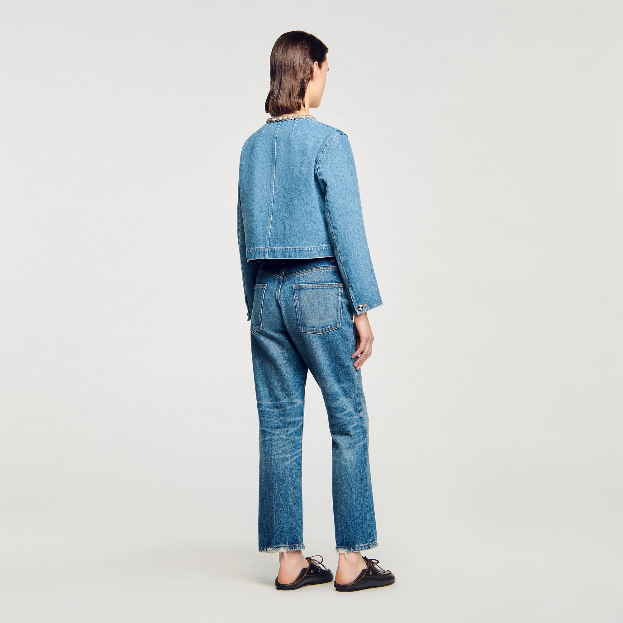 Jeansjacke mit Strass