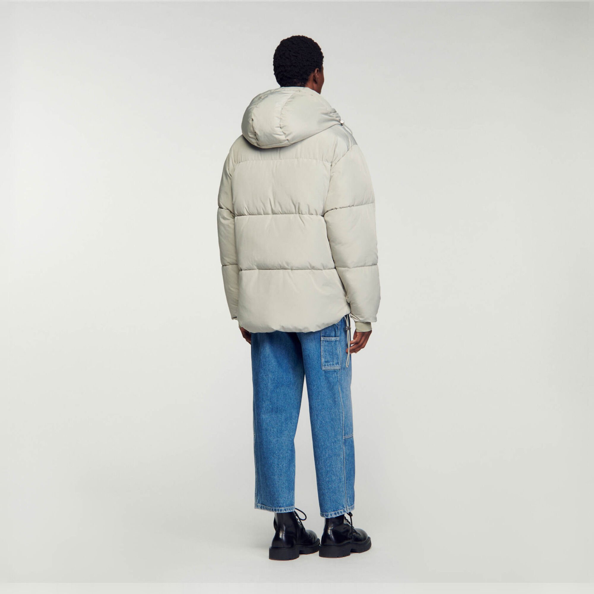 3/4-Daunenjacke mit Kapuze