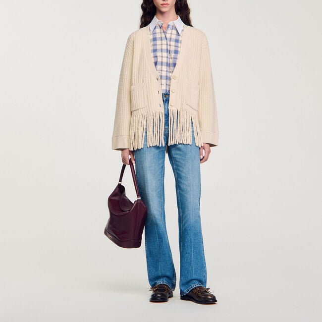 Strickcardigan mit Fransen