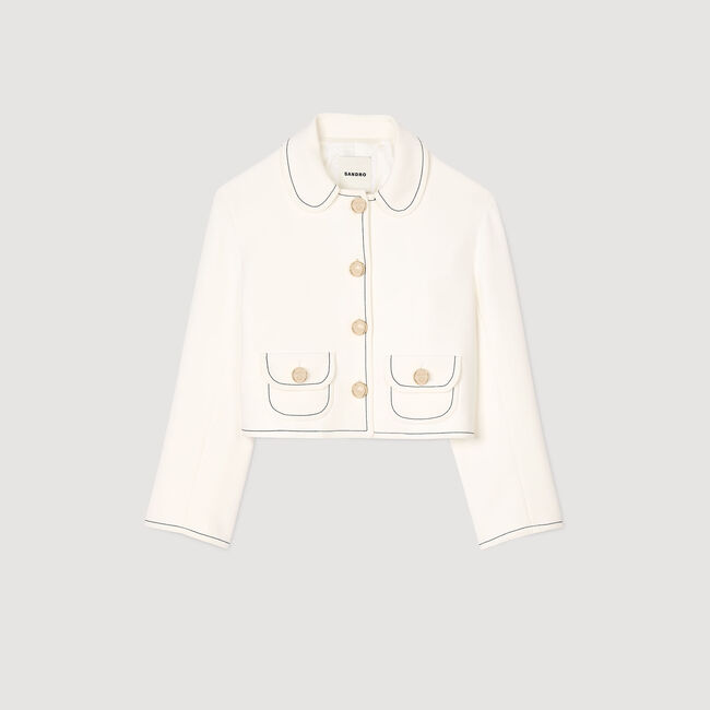 Kurze Jacke mit Bubikragen