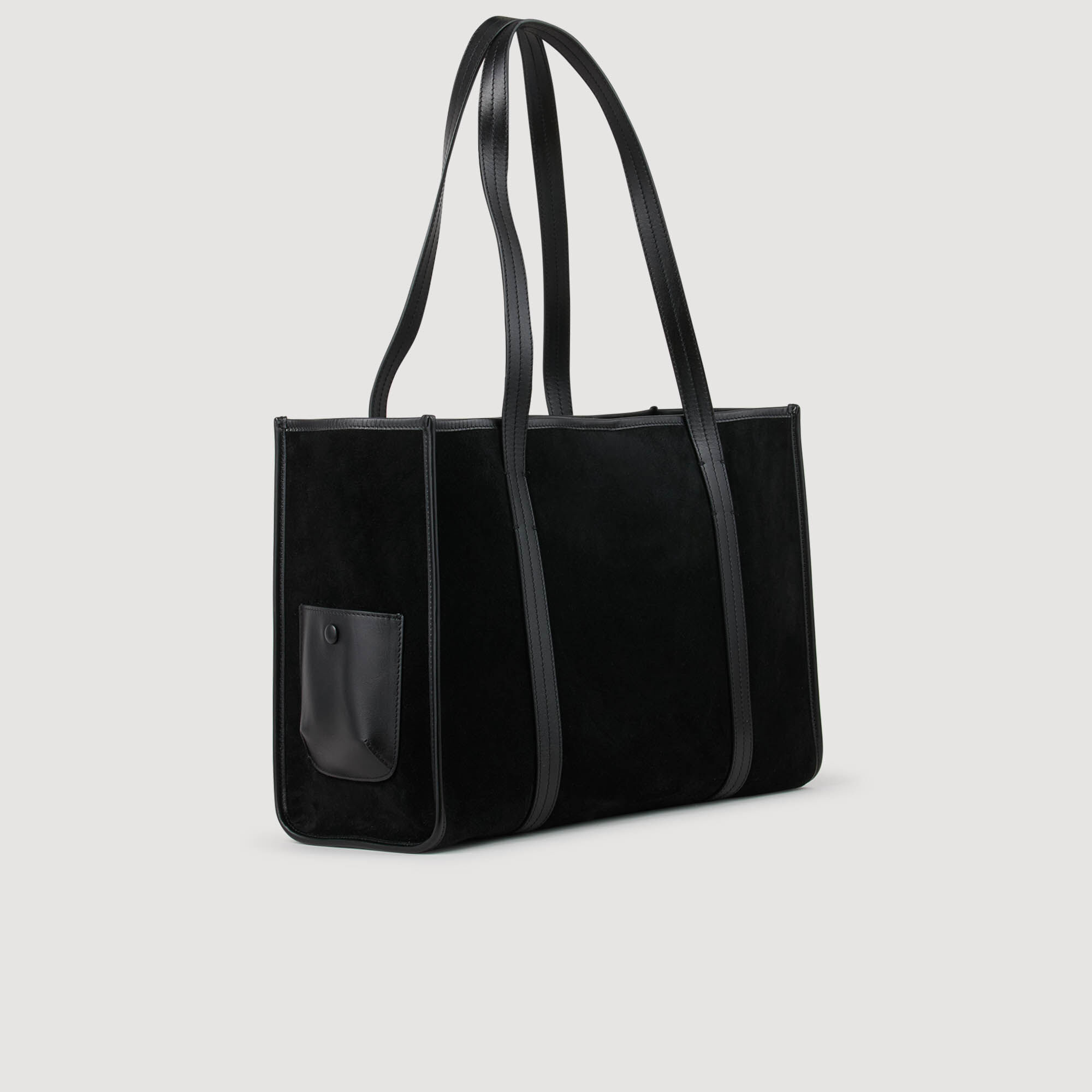 Shopper-Tasche aus Veloursleder