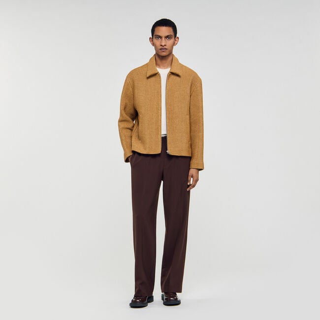 Blouson aus geflochtenem Raphia