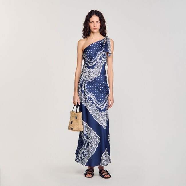 Langes Kleid mit Bandana-Muster