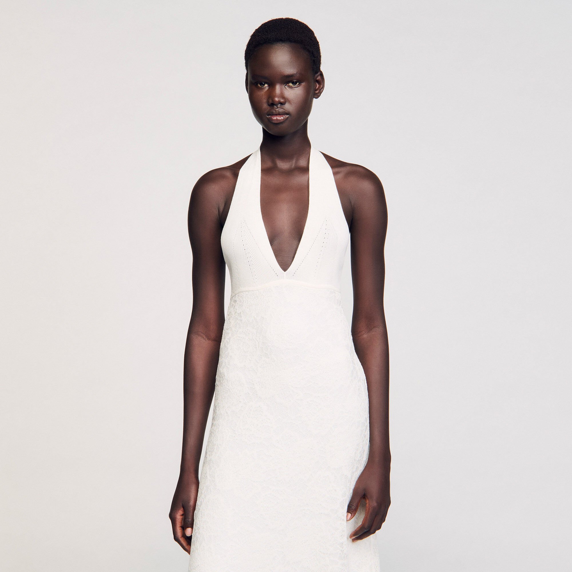 Langes Strickkleid