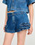 Shorts aus Denim mit Volants