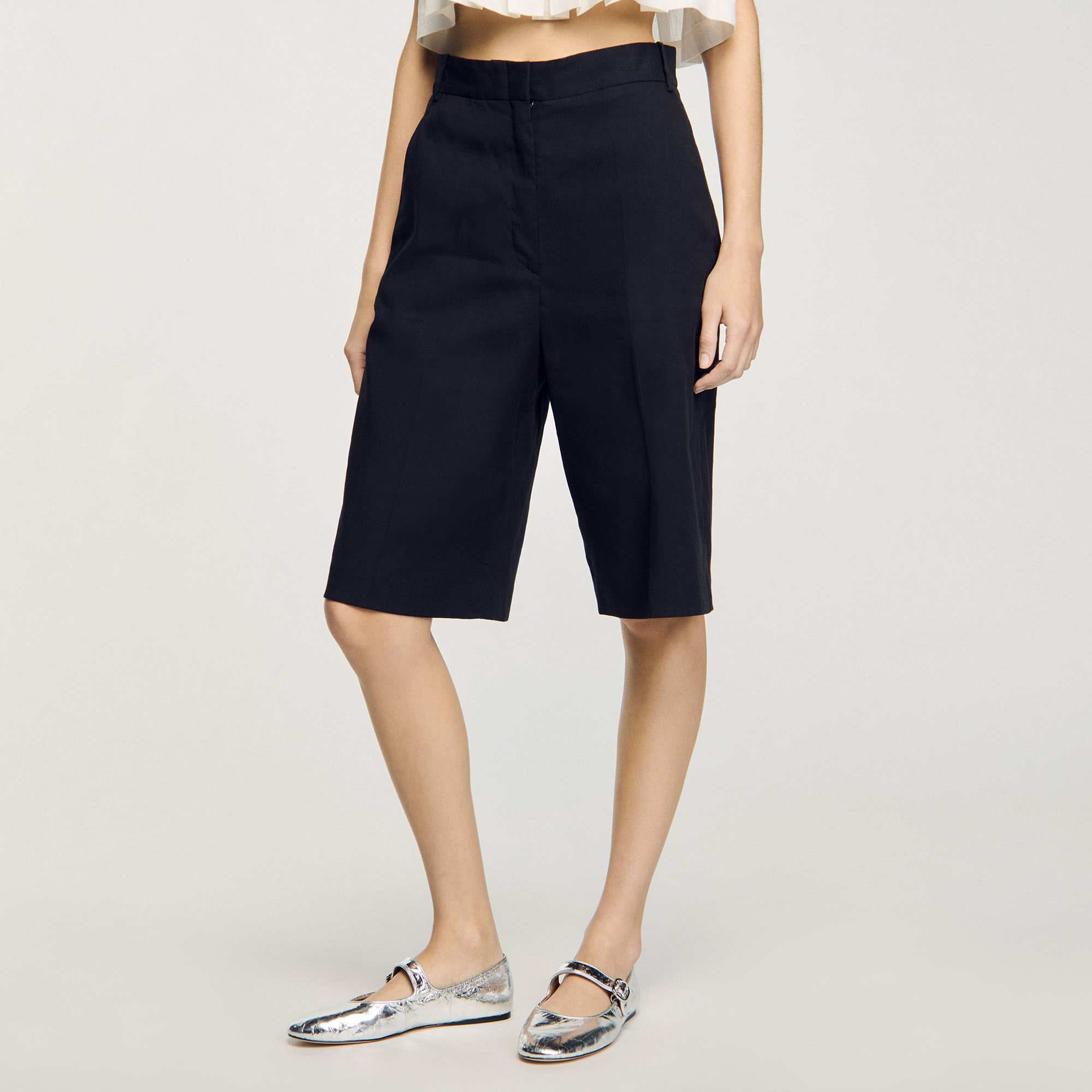 Bermudashorts aus Leinengemisch