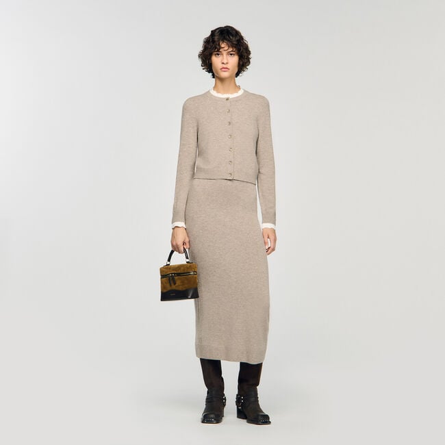 Cardigan mit Kontrastkragen