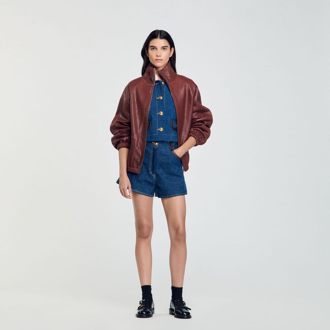 Oversize-Lederblouson