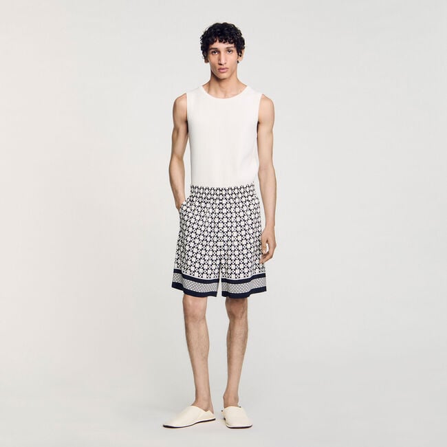 Fließende Bermudashorts mit Print