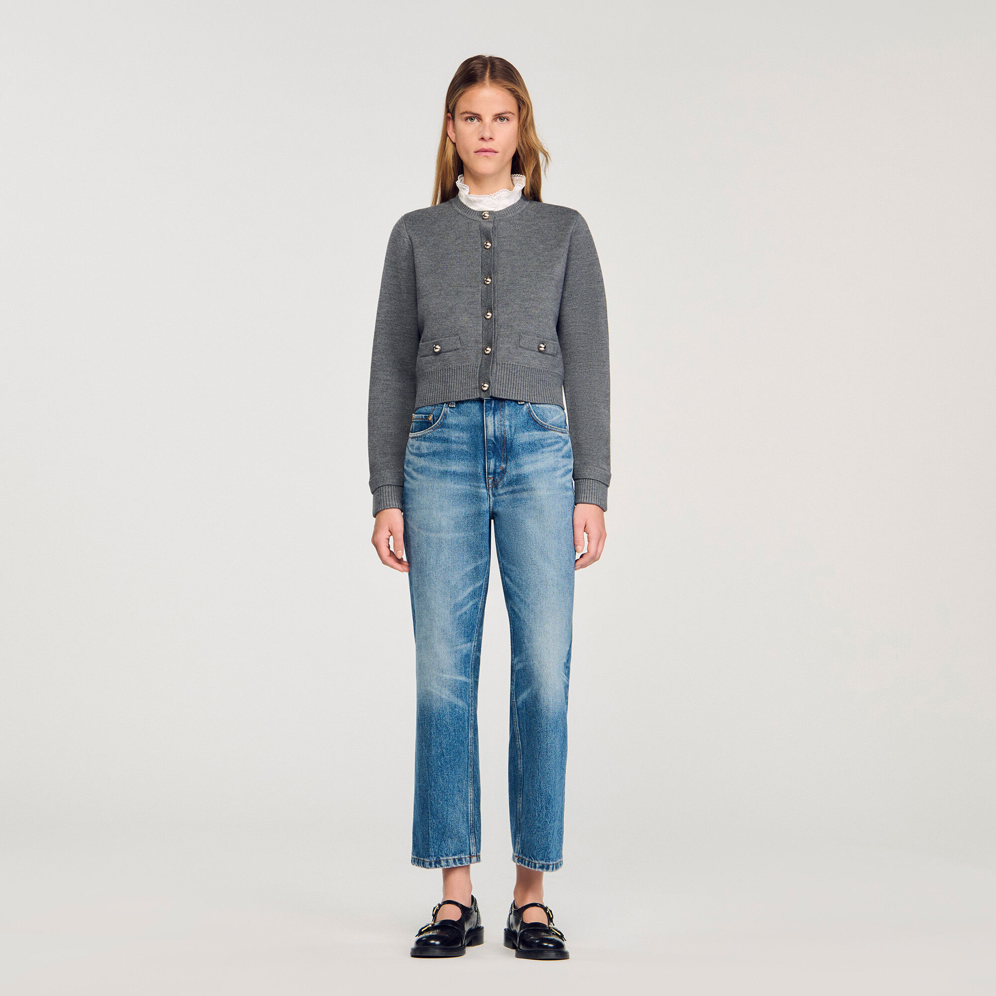 Cardigan mit abnehmbarem Kragen