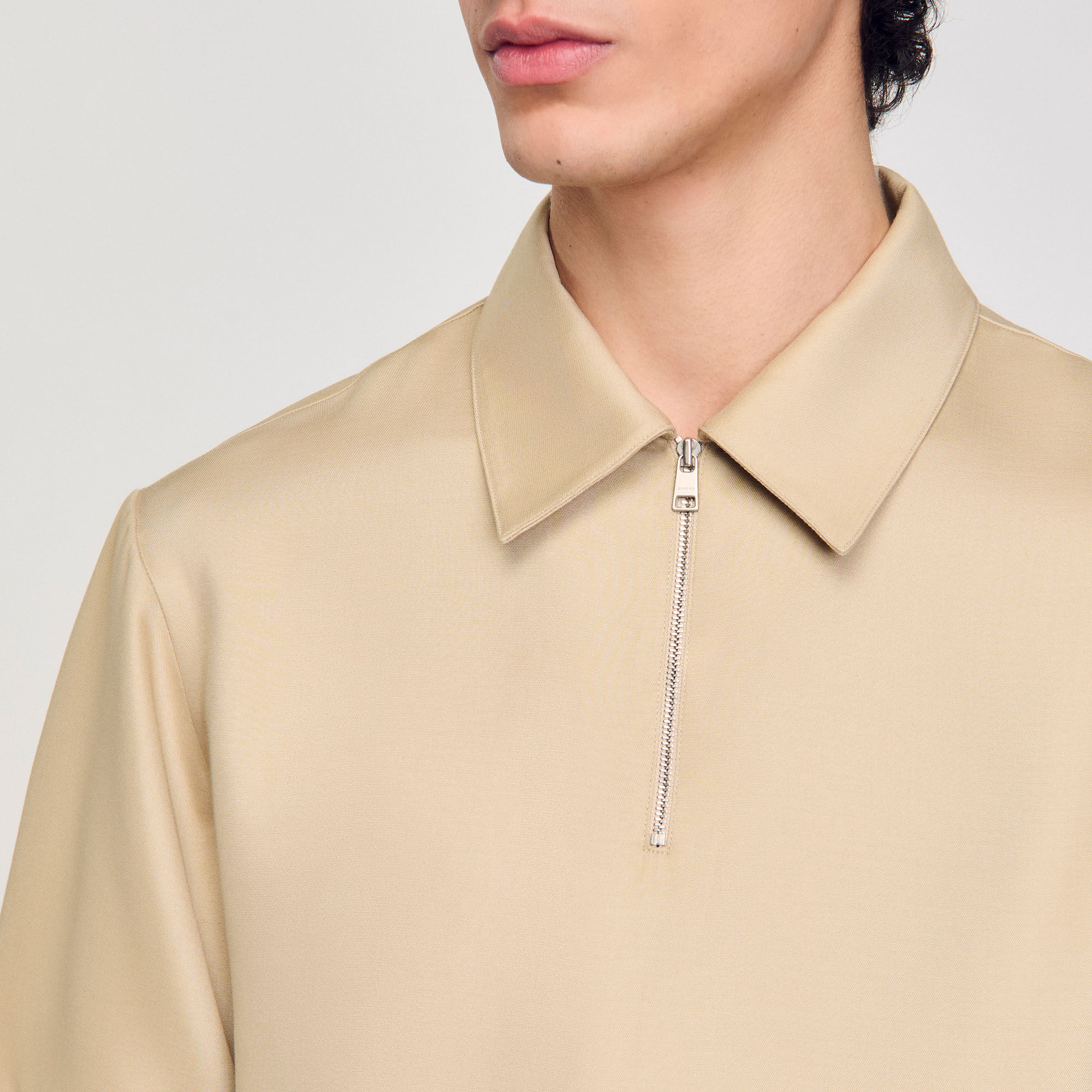 Poloshirt mit Reißverschlusskragen