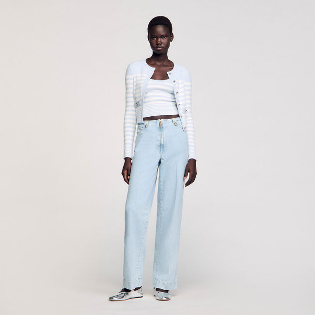 Weite Jeans aus verwaschenem Denim