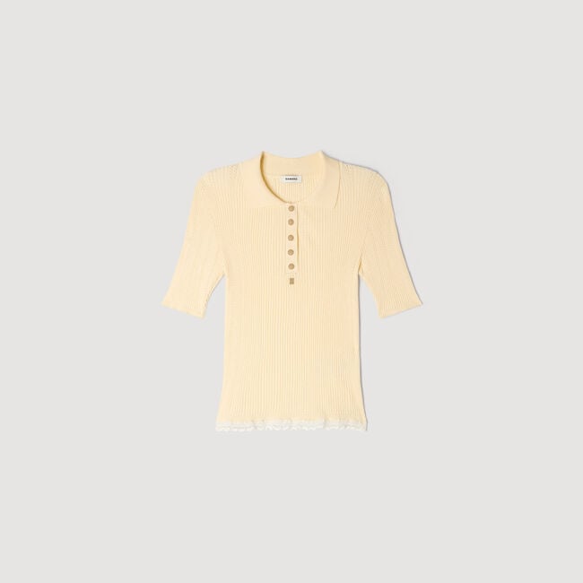 Strickpullover mit Polokragen