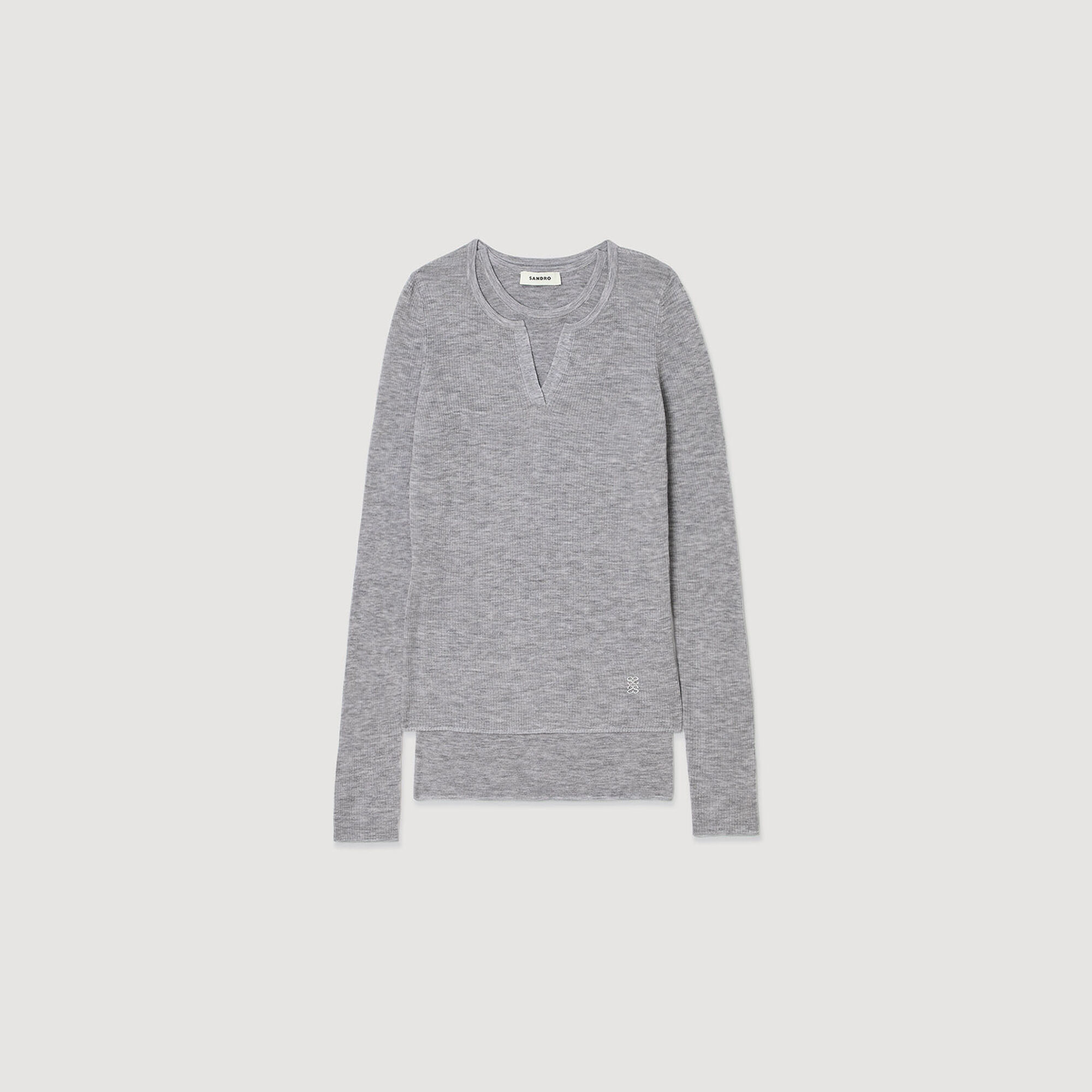Wollpullover mit Trompe-l'œil-Effekt